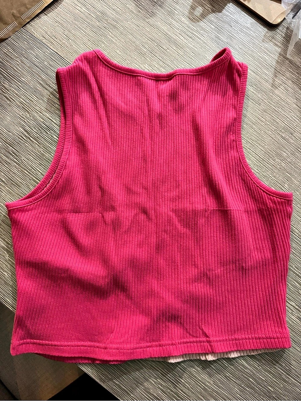 SHEIN Unity Color Block Ribbed Knit Tank Top Pink Medium - Picture 2 of 3